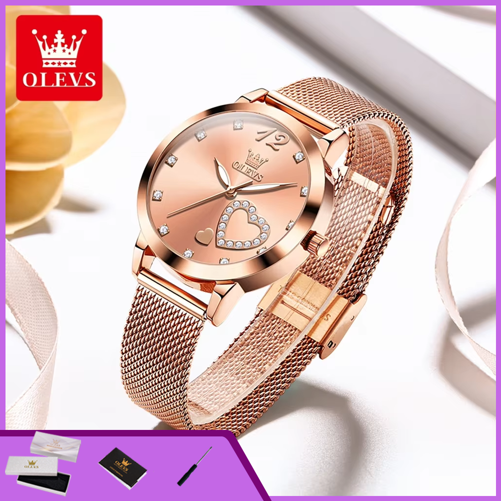 Mesh Stainless Strap - OLEVS 5189 Quartz Watch for Women