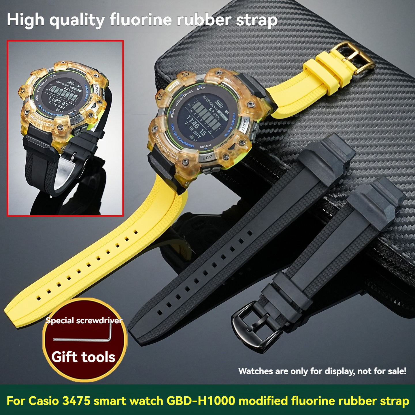 Smartwatch Casio Watches For Men - gbd-h1000 Fluororubber watchband for G-SHOCK Casio