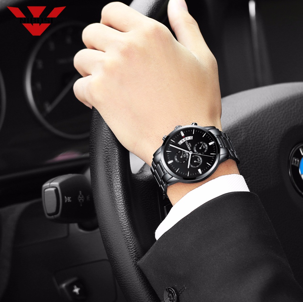 NIBOSI Stainless Steel Black Q - Smartwatch Watches For Men Brands บทวิจารณ์และราคา