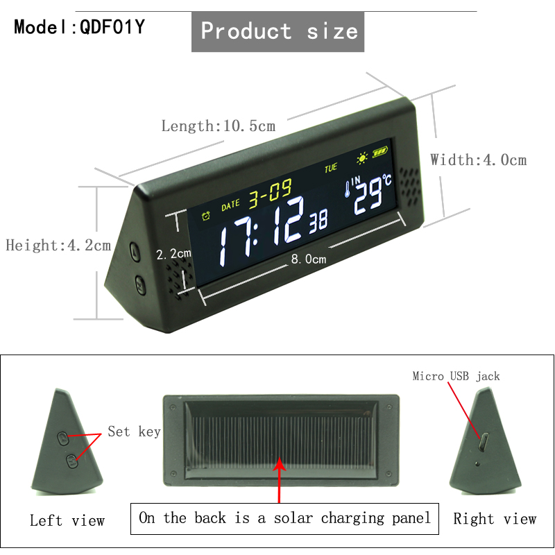 Solar Windshield Car Digital C - Solar Powered Watch บทวิจารณ์และราคา