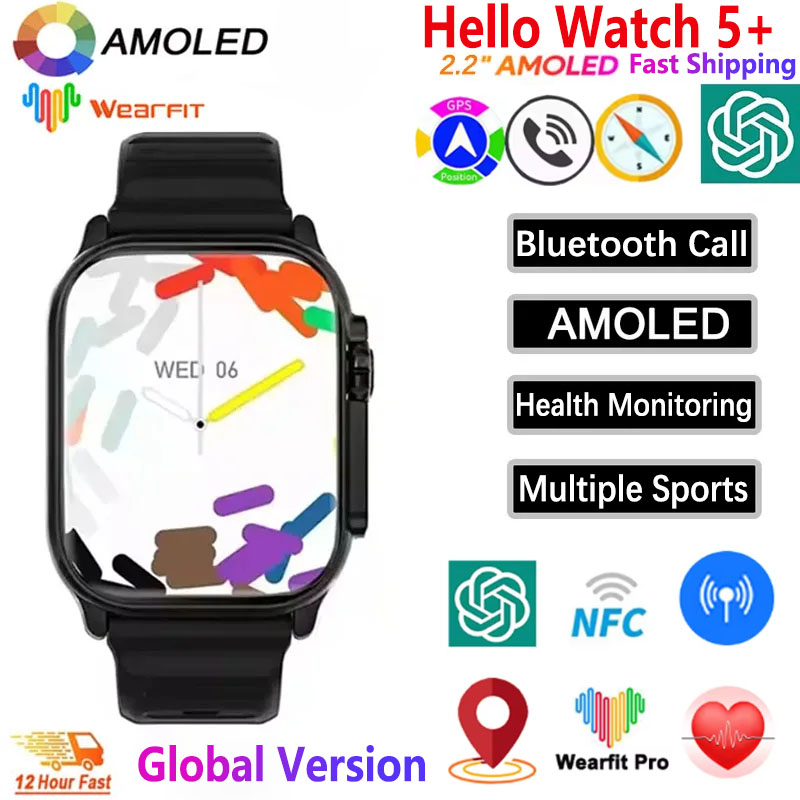 Hello Watch 5+ Smart Watch Wat - Smartwatch Watches With Bluetooth บทวิจารณ์และราคา