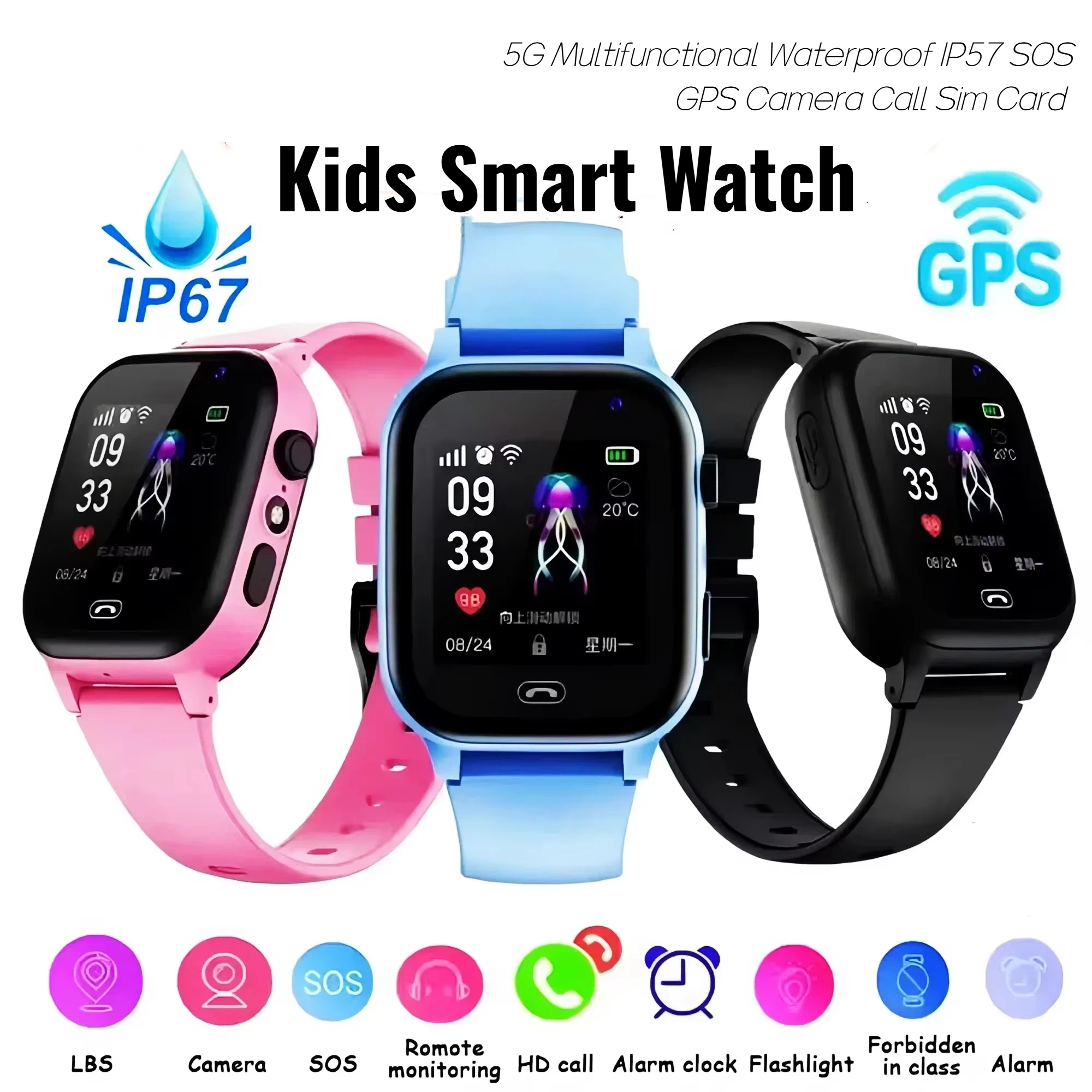Lenovo Kids Smart Watch 5G GPS - Smartwatch Watches For Kid Boy With Alarm บทวิจารณ์และราคา
