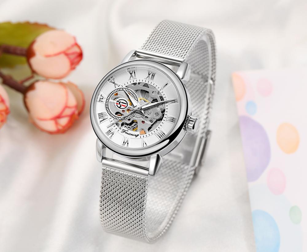 Reloj Mujer FORSINING Fashion  - Mesh Stainless Strap บทวิจารณ์และราคา