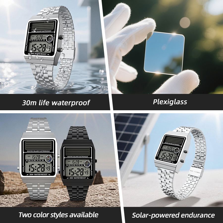 Solar Retro Fashionable Multi- - Solar Powered Watch บทวิจารณ์และราคา