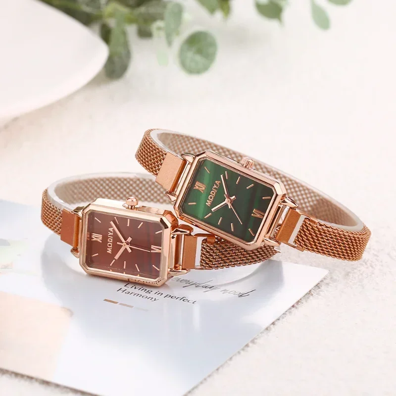 Women Watches Fashion Square L - Mesh Stainless Strap บทวิจารณ์และราคา