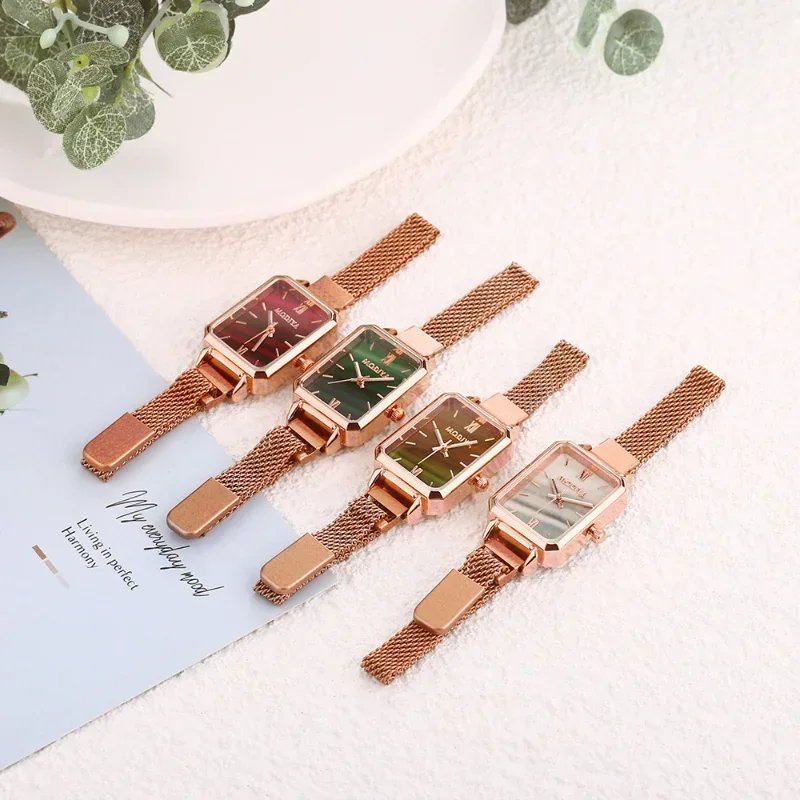 Women Watches Fashion Square L - Mesh Stainless Strap บทวิจารณ์และราคา