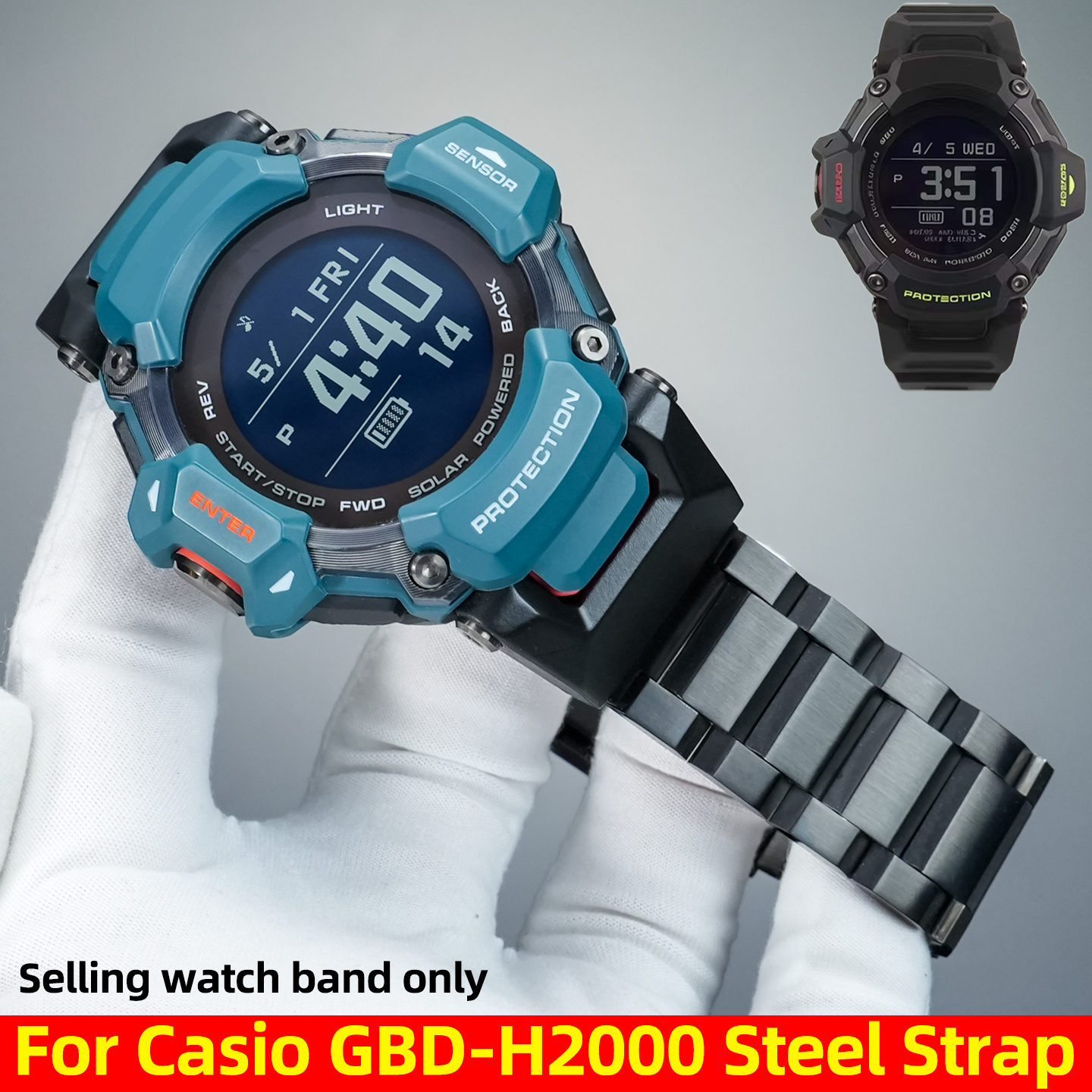 GBD-H2000 Modified metal Strap - Smartwatch Casio Watches For Men บทวิจารณ์และราคา