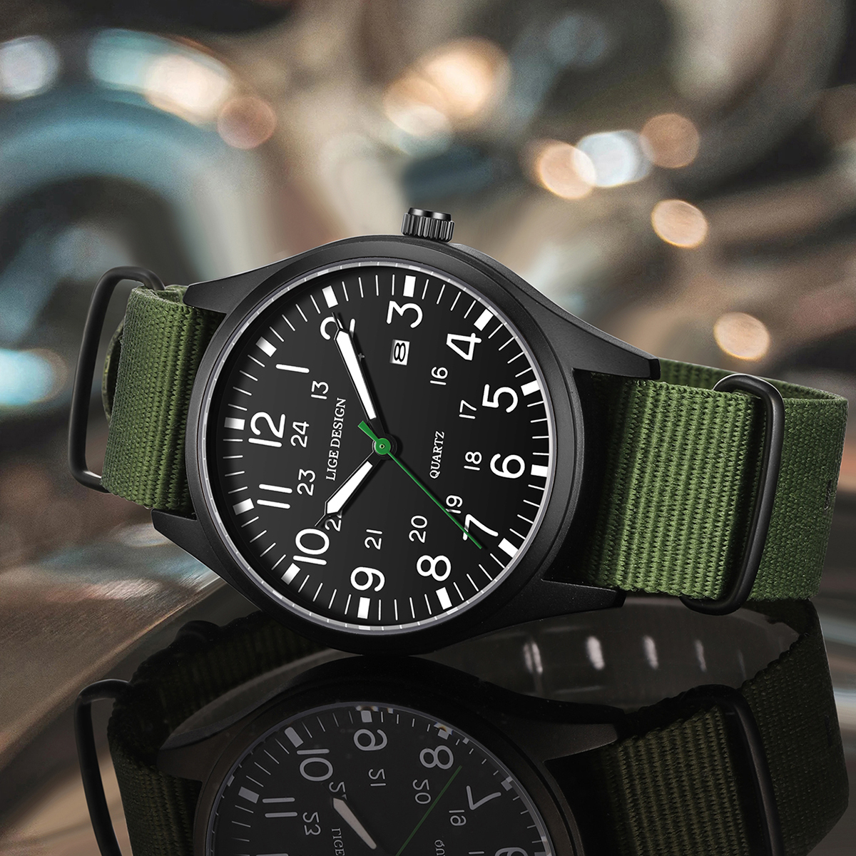 LIGE Top Brand Luxury Men Quar - Smartwatch Watches For Men Brands บทวิจารณ์และราคา