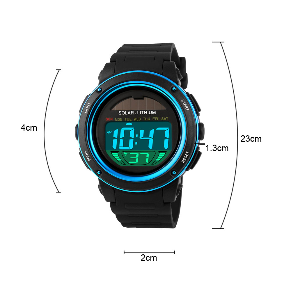 Solar Powered Digital Men Wome - Solar Powered Watch บทวิจารณ์และราคา