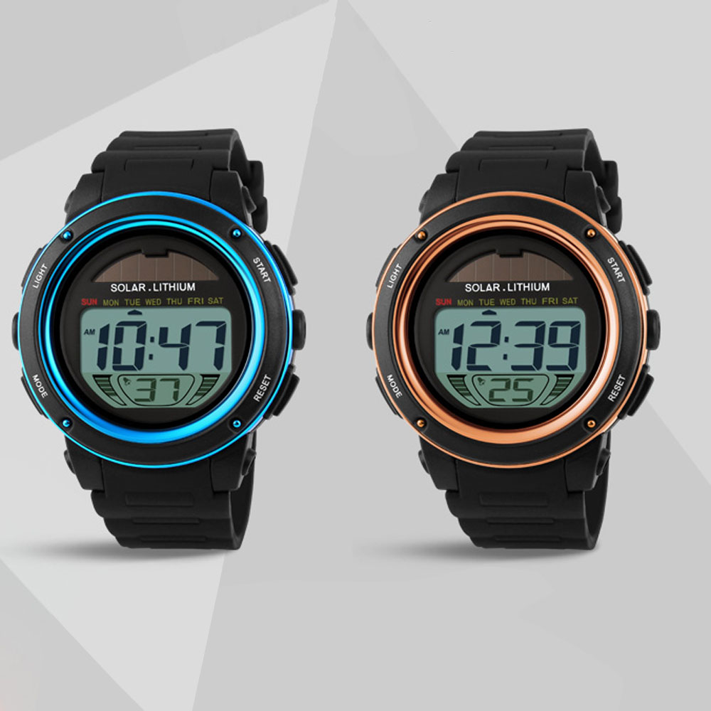 Solar Powered Digital Men Wome - Solar Powered Watch บทวิจารณ์และราคา