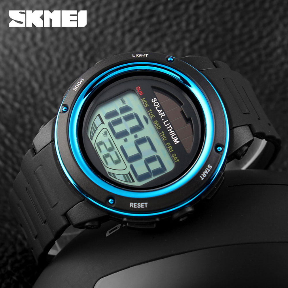 Solar Powered Digital Men Wome - Solar Powered Watch บทวิจารณ์และราคา