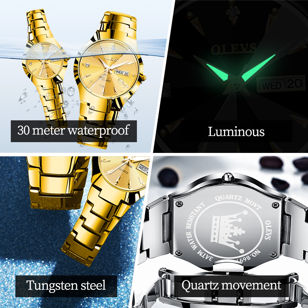 OLEVS TOP Brand Gold Watches f - Smartwatch Watches For Men Brands บทวิจารณ์และราคา