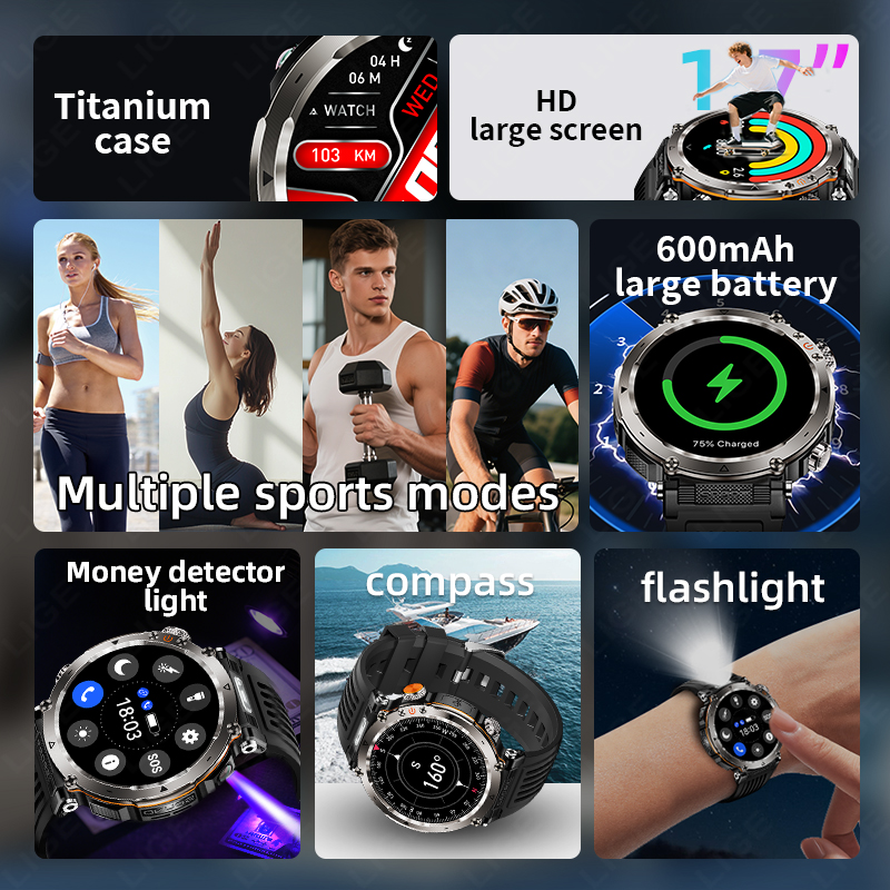 New Military Outdoor Smartwatc - Watch Smartwatch บทวิจารณ์และราคา