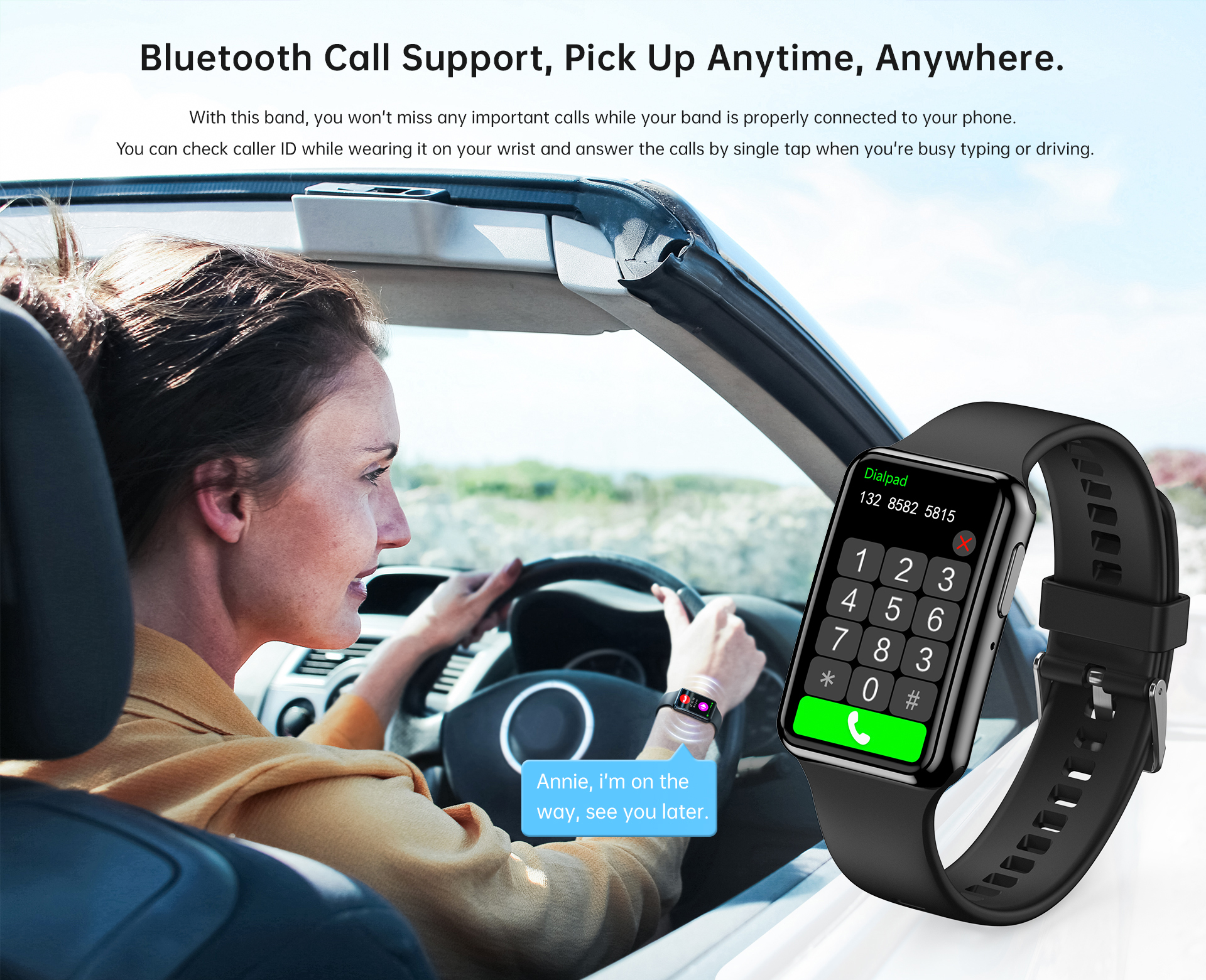 1.47 Inch BT Call Smart Band H - Watch Smartwatch บทวิจารณ์และราคา