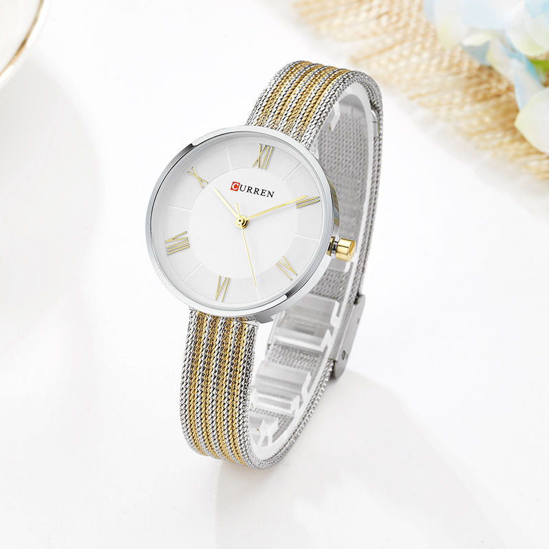 CURREN 9020 Small Dial Quartz  - Mesh Stainless Strap บทวิจารณ์และราคา