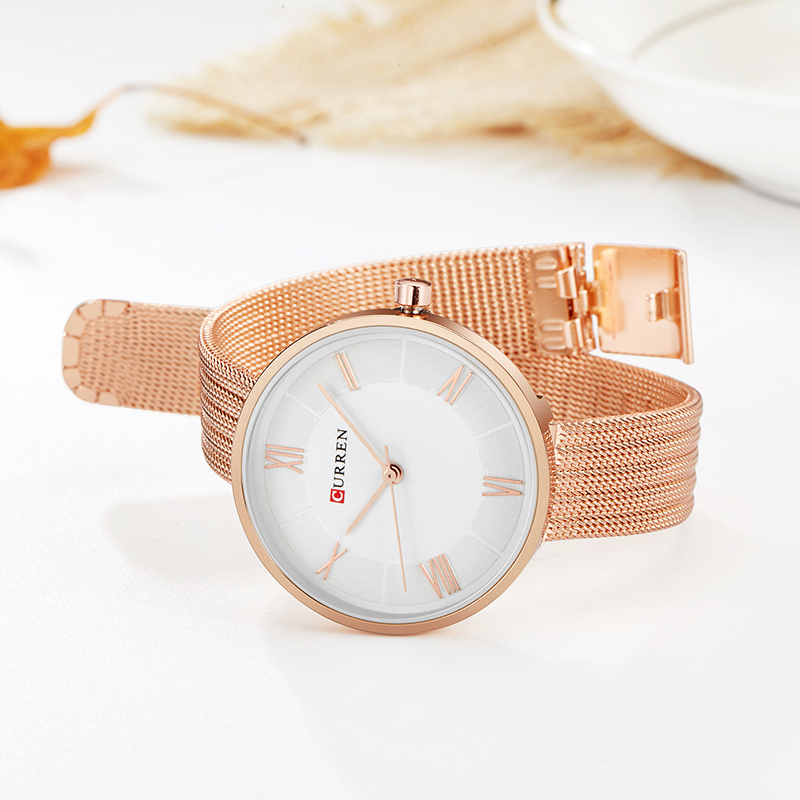 CURREN 9020 Small Dial Quartz  - Mesh Stainless Strap บทวิจารณ์และราคา