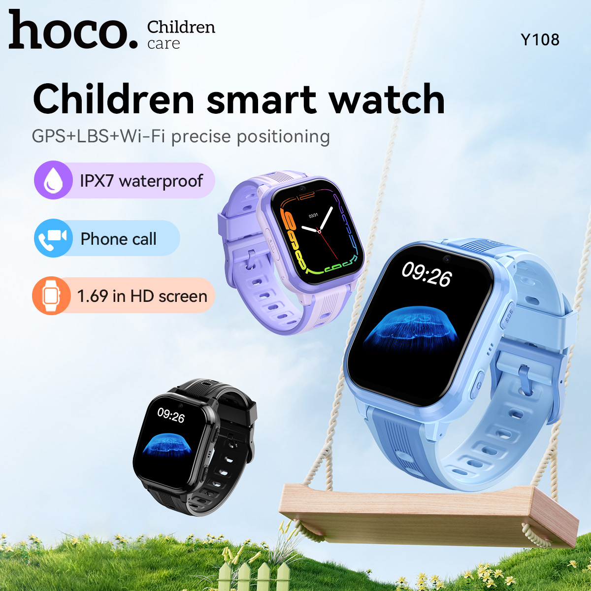 HOCO Y108 1.69inch HD LCD Curv - Smartwatch Watches For Kid Boy With Alarm บทวิจารณ์และราคา