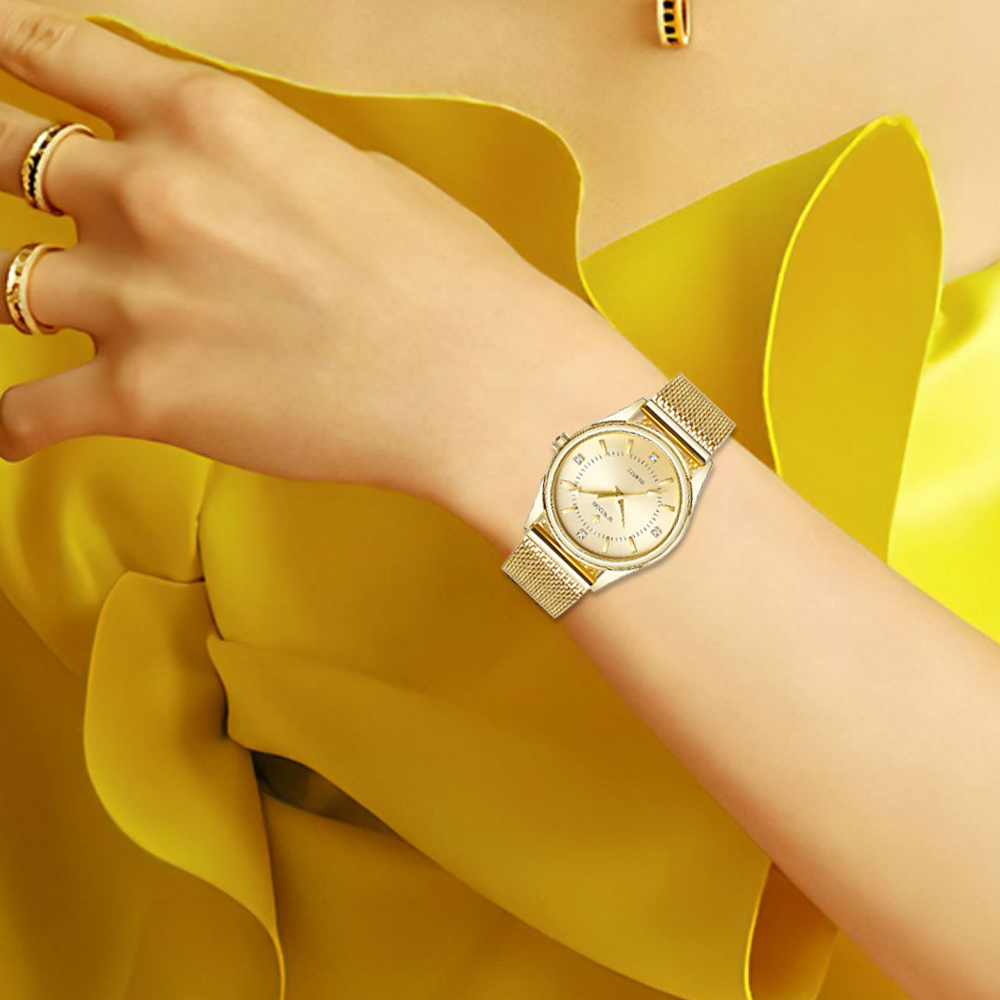 WWOOR Luxury Brand Dress Gold  - Mesh Stainless Strap บทวิจารณ์และราคา