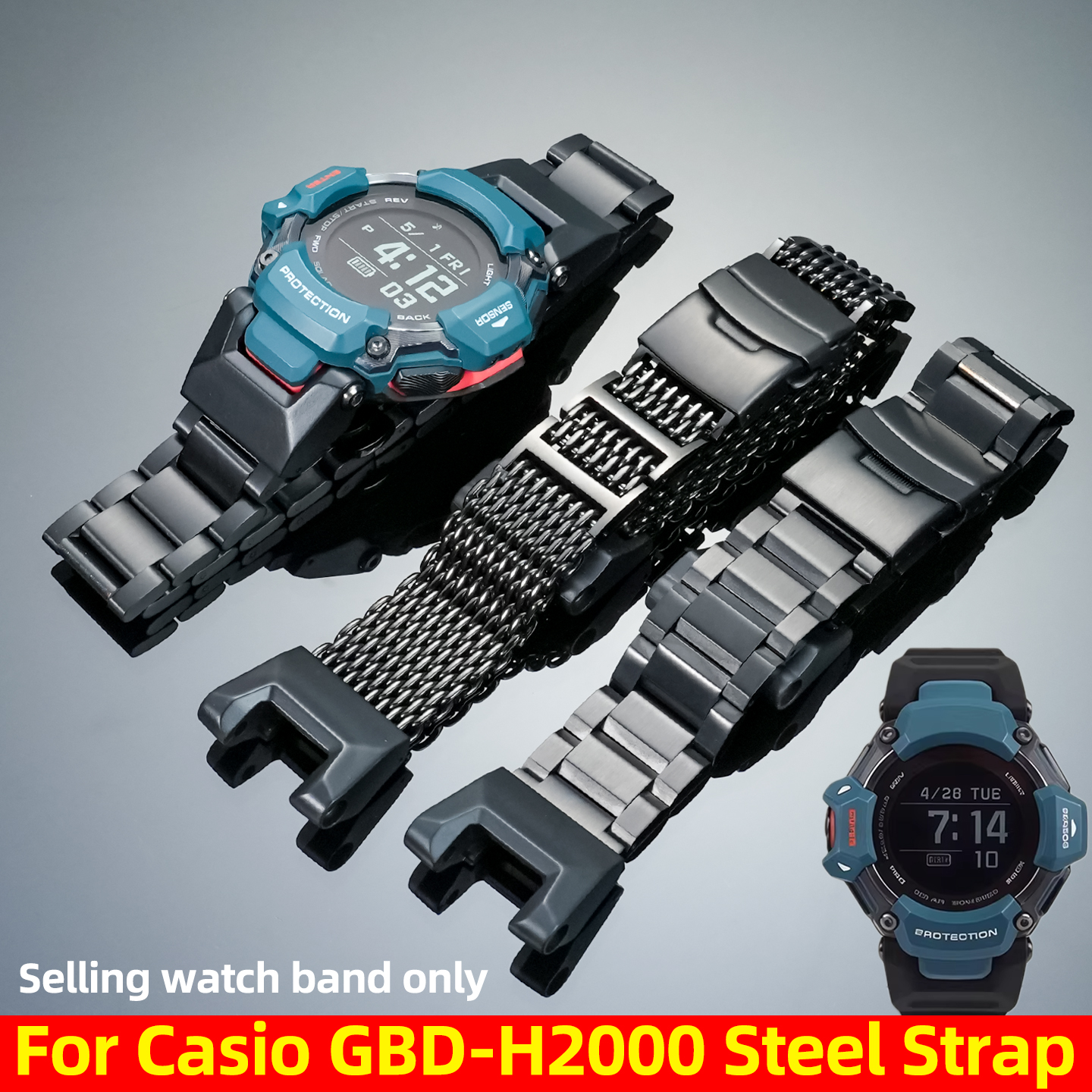10 style Black steel Strap For - Smartwatch Casio Watches For Men บทวิจารณ์และราคา