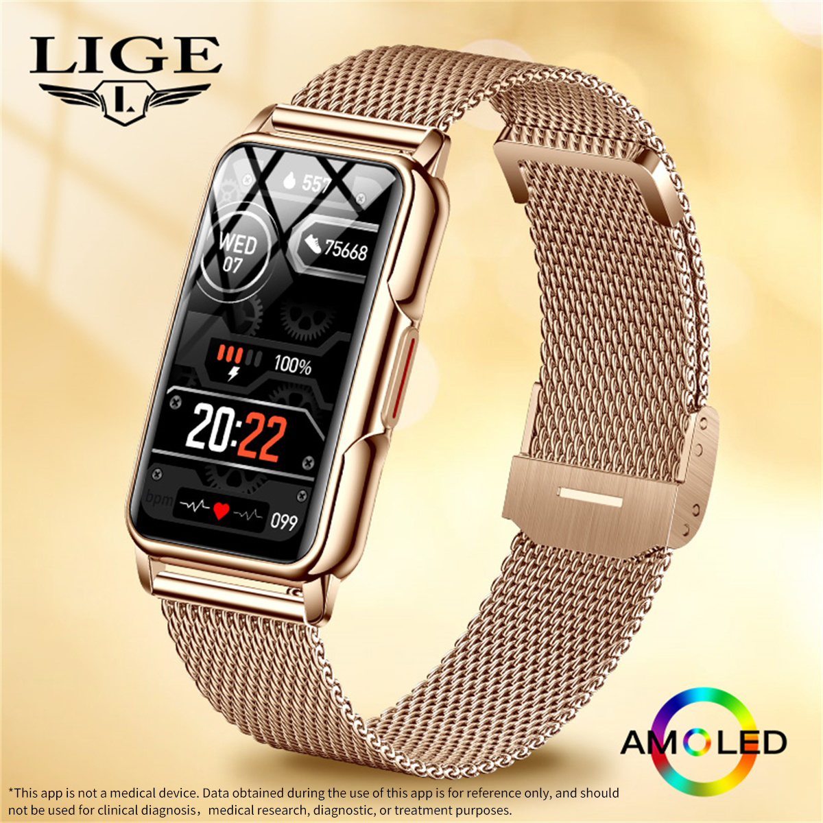 LIGE Smart Watch Men Women Fit - Watch Smartwatch บทวิจารณ์และราคา